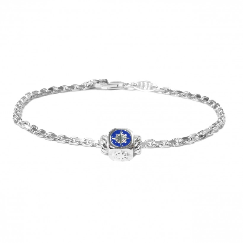 Borsari 925 silver bracelet/blue enamel