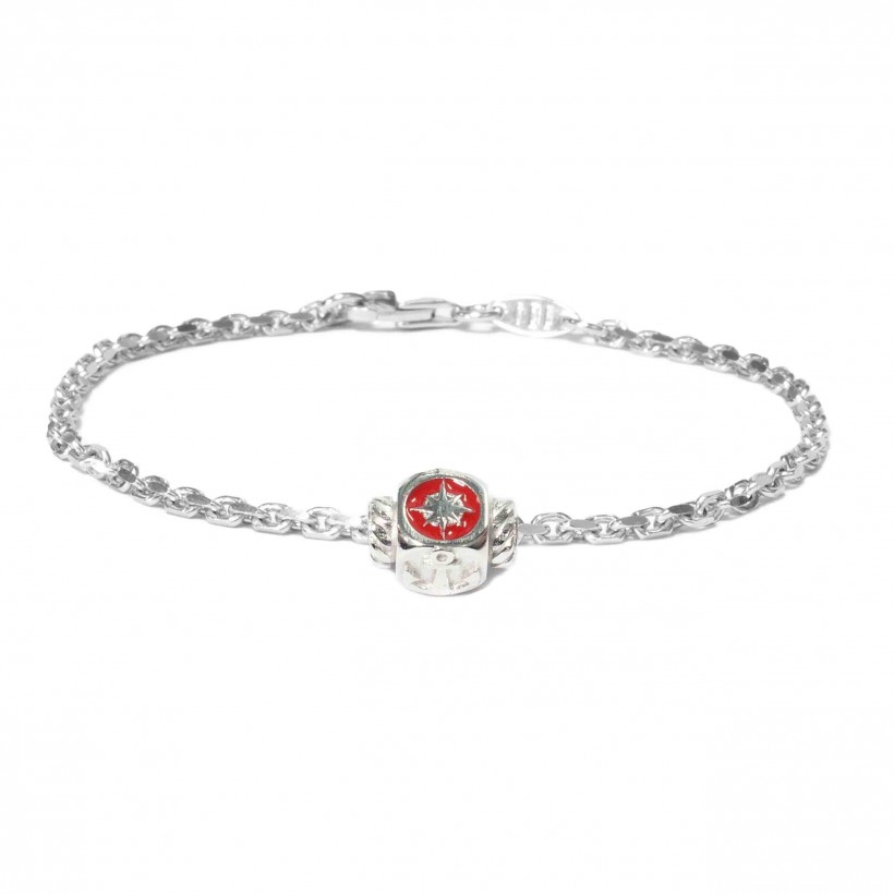 Borsari 925 silver bracelet/red enamel
