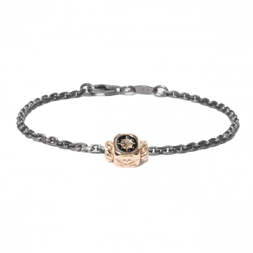 Borsari 925 silver bracelet/black enamel