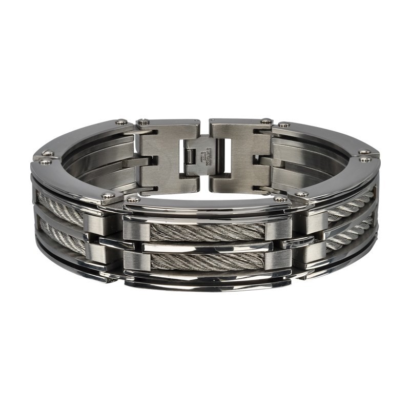 Inox Men's Big Cable Chunky Polish Finished Bracelet