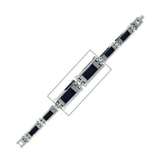 Inox Men's Stainless Steel Cables Big & Tall Matte Finished Bracelet