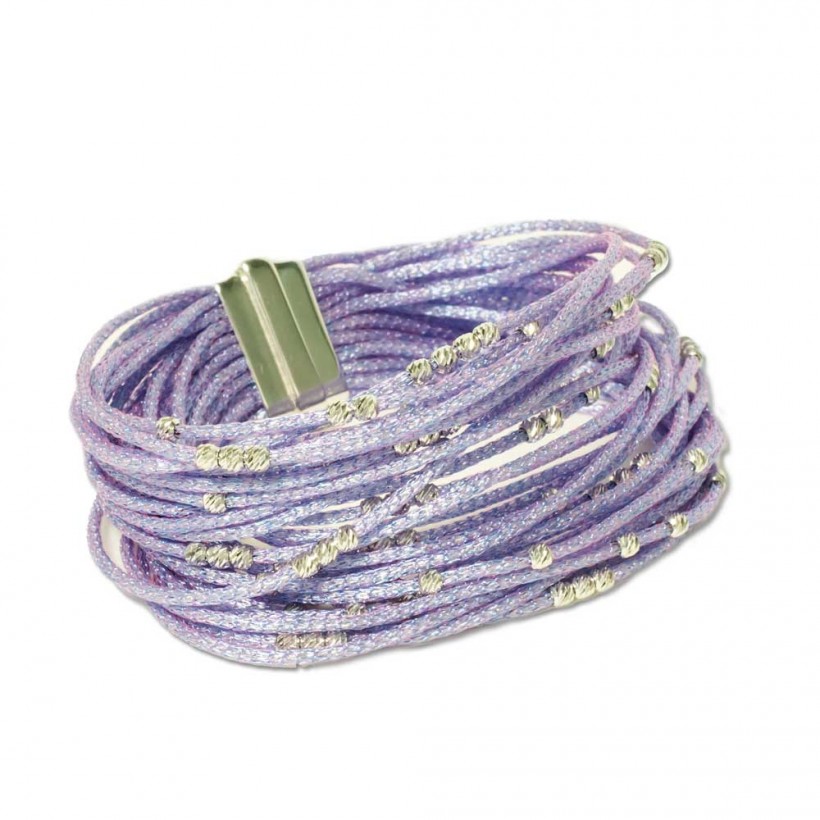 Borsari lilac color multistrand bracelet with 925 silver beads