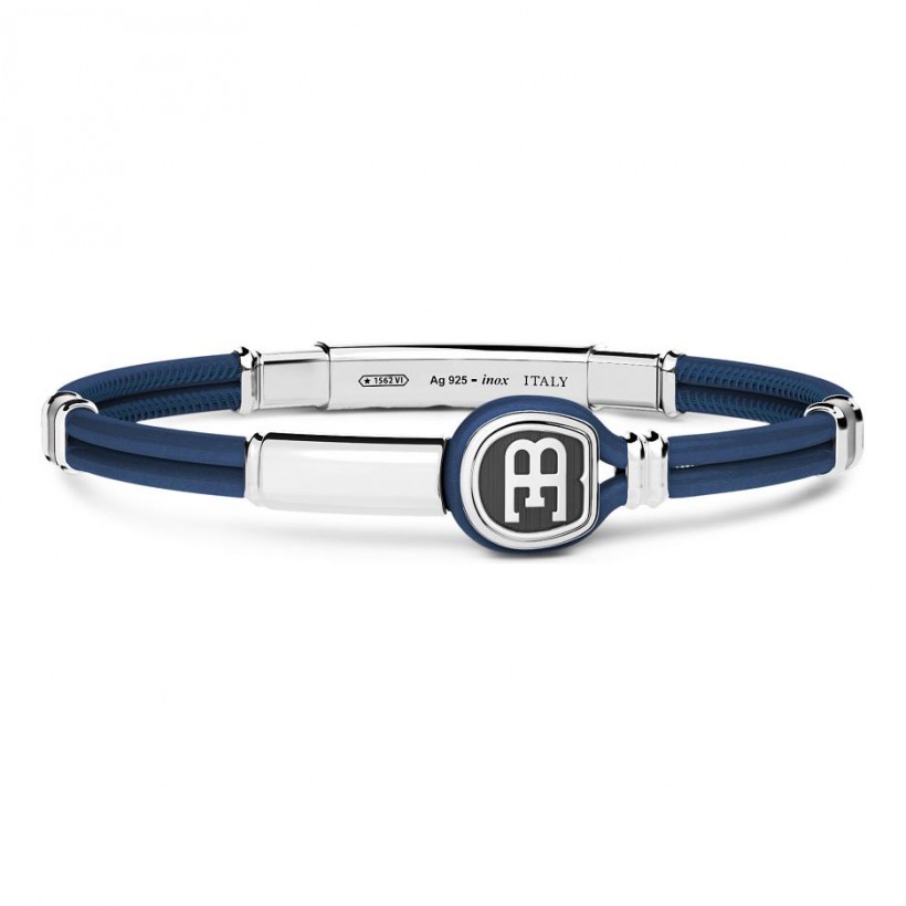 Bugatti bracelet in leather with sterling silver design elements Bugatti bracelet in leather with sterling silver design elements