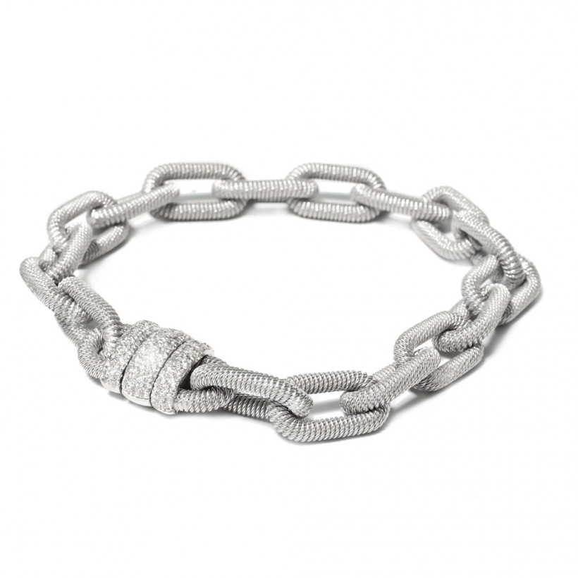 Borsari rhodium plated 925 silver with zirconia