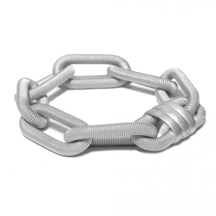 Borsari rhodium plated 925 silver bracelet