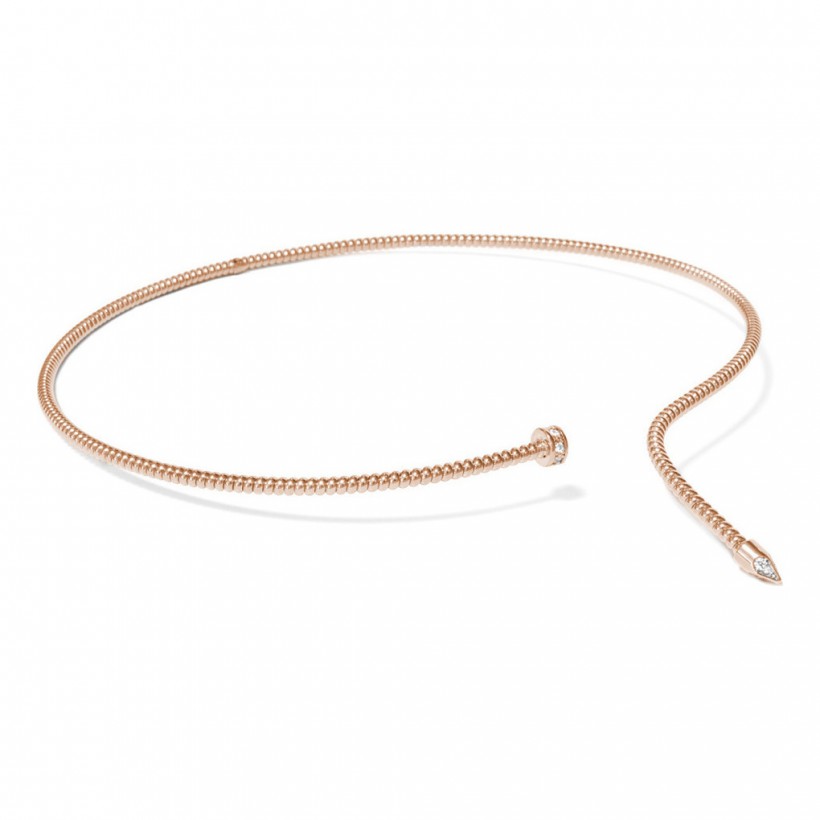 Borsari Choker In Rose Gold Plated Silver With Crystals