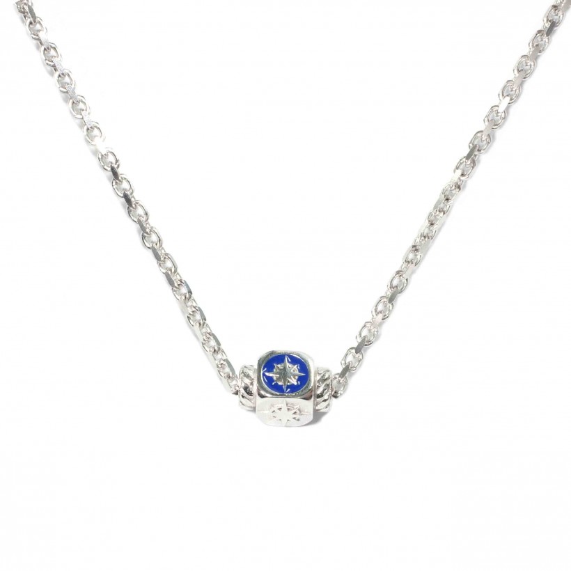 Borsari 925 silver necklace/blue enamel