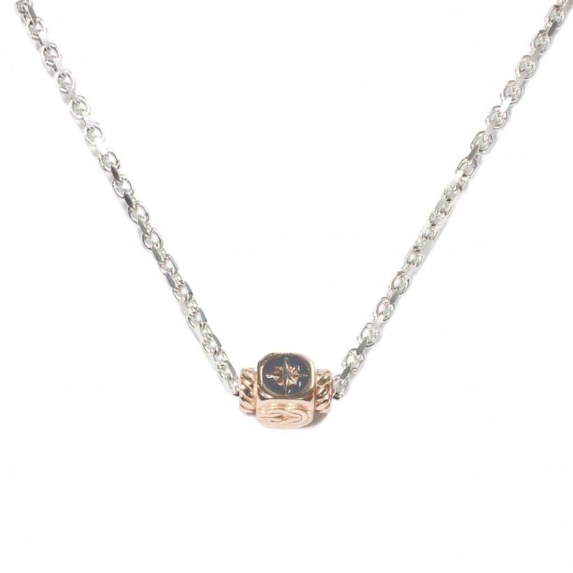 Borsari 925 silver necklace/grey enamel