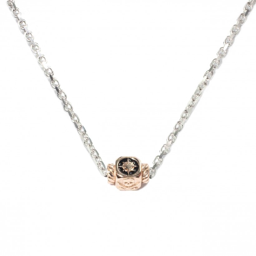 Borsari 925 silver necklace/black enamel