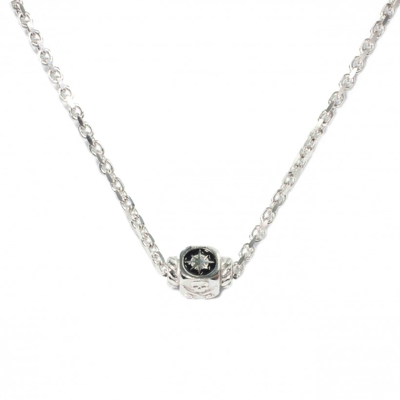 Borsari 925 silver necklace/black enamel