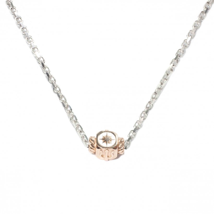 Borsari 925 silver necklace/white enamel