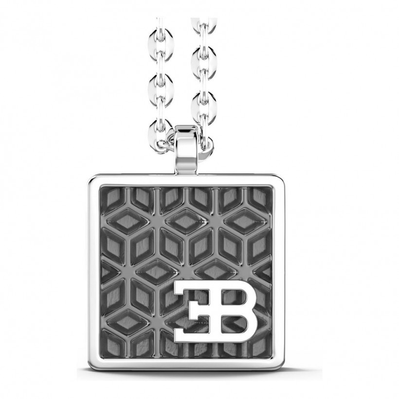 Bugatti sterling silver necklace with plate Bugatti sterling silver necklace with plate