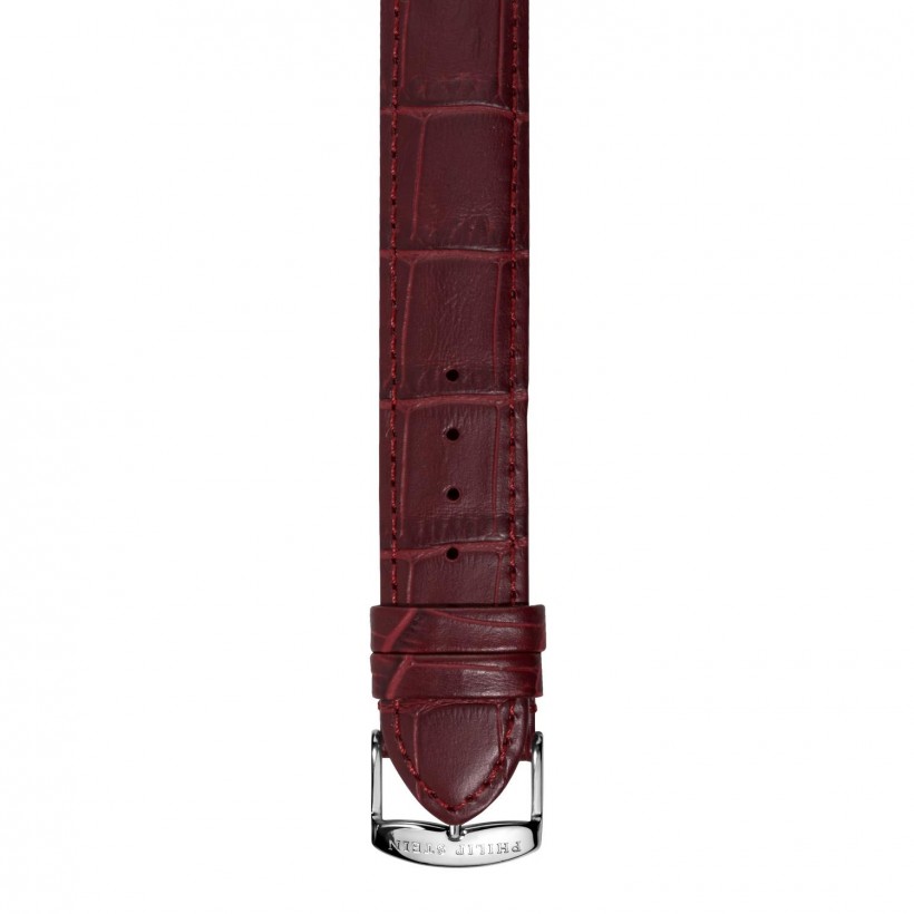 Philip Stein Calfskin Alligator Print Burgundy Band