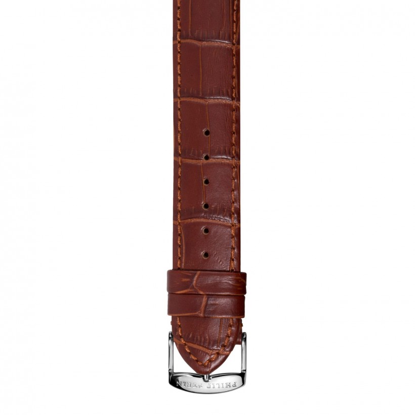 Philip Stein Calfskin Alligator Print Brown Band