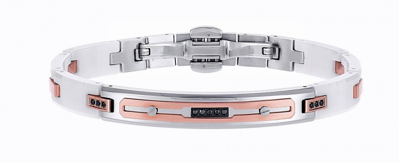Zancan White Ceramic Bracelet With Black Spinel