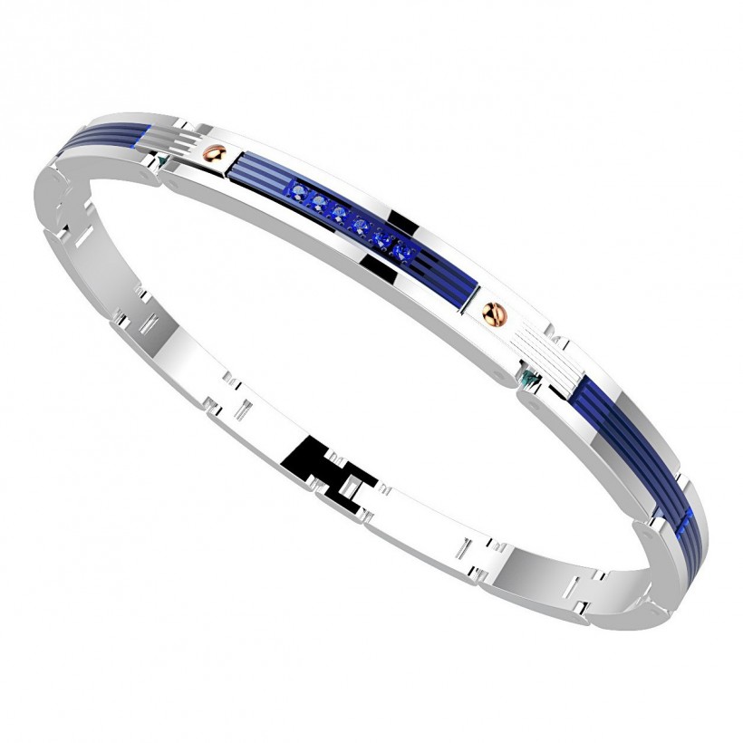 Zancan Bracelet Steel Blue Spinel EHB114