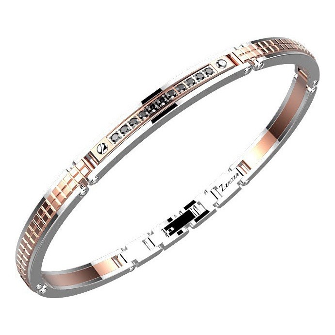 Zancan Bracelet Steel Black Spinel EHB166