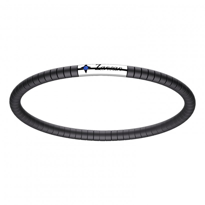 Zancan Bracelet Steel Black Ceramic Blue Spinel EHB190