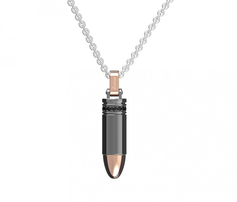 Zancan Stainless Steel Necklace With Black Spinel