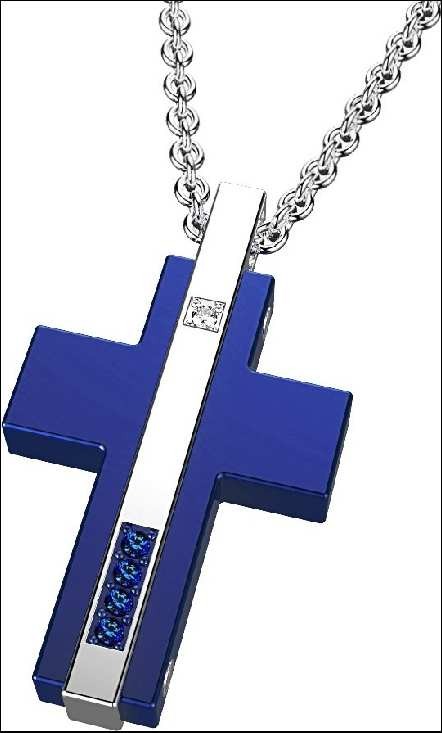 Zancan Stainless Steel Black Spinel Necklace