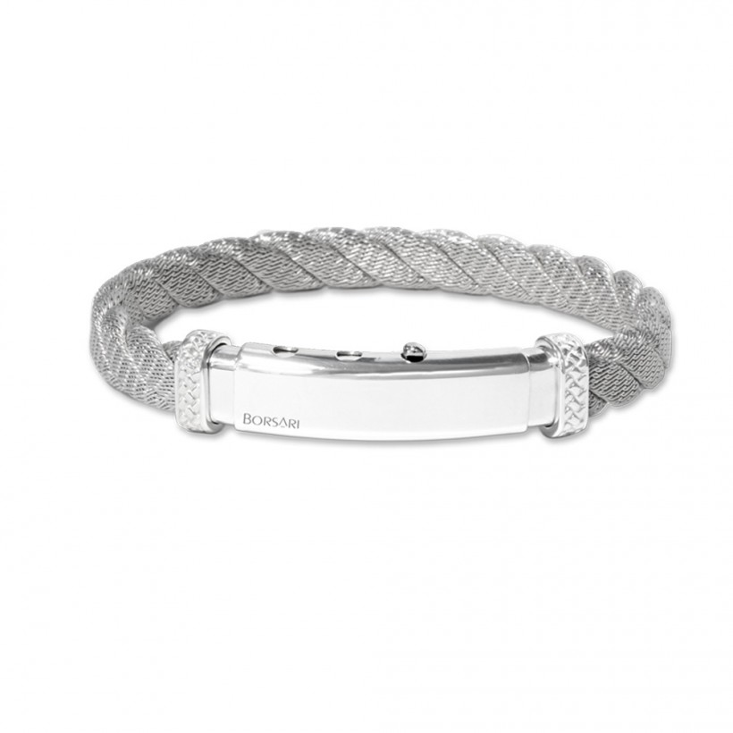Borsari rhodium plated 925 silver bangle