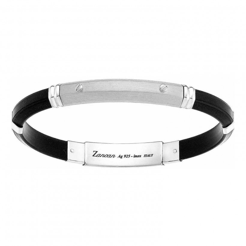 Zancan Silver & Silicone Bracelet