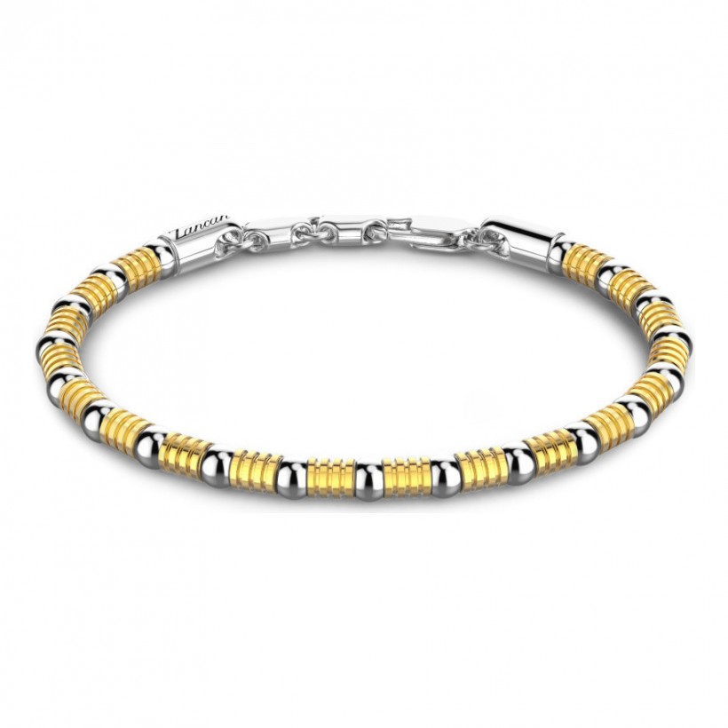 Zancan soft silver beads and tubular element bracelet