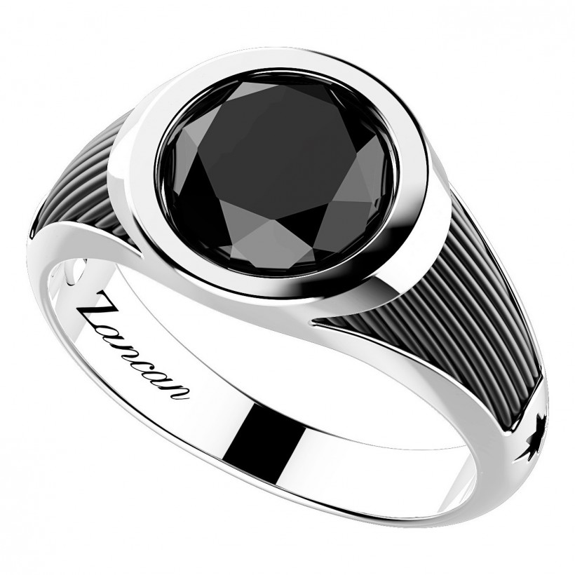 Zancan Ring Silver Onyx EXA217