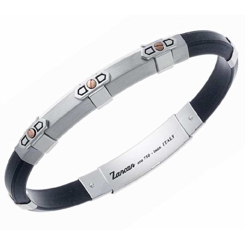 Zancan Rose Gold Silver Silicon Bracelet