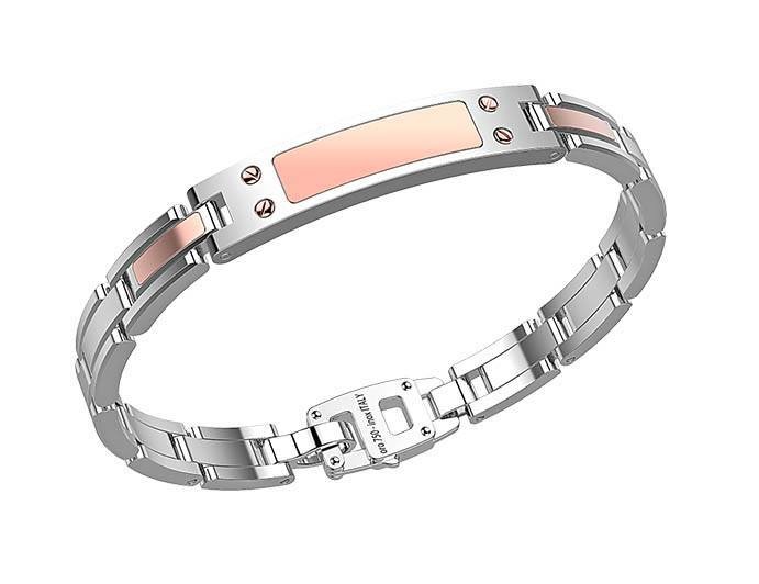 Zancan Rose Gold Silver & Stainless Steel Bracelet