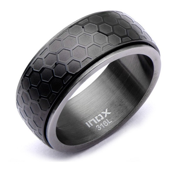 Inox IP Black & Gun Metal Car Grille Spinner Ring