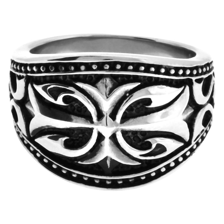 Inox Men's Stainless Steel Crosses Ring