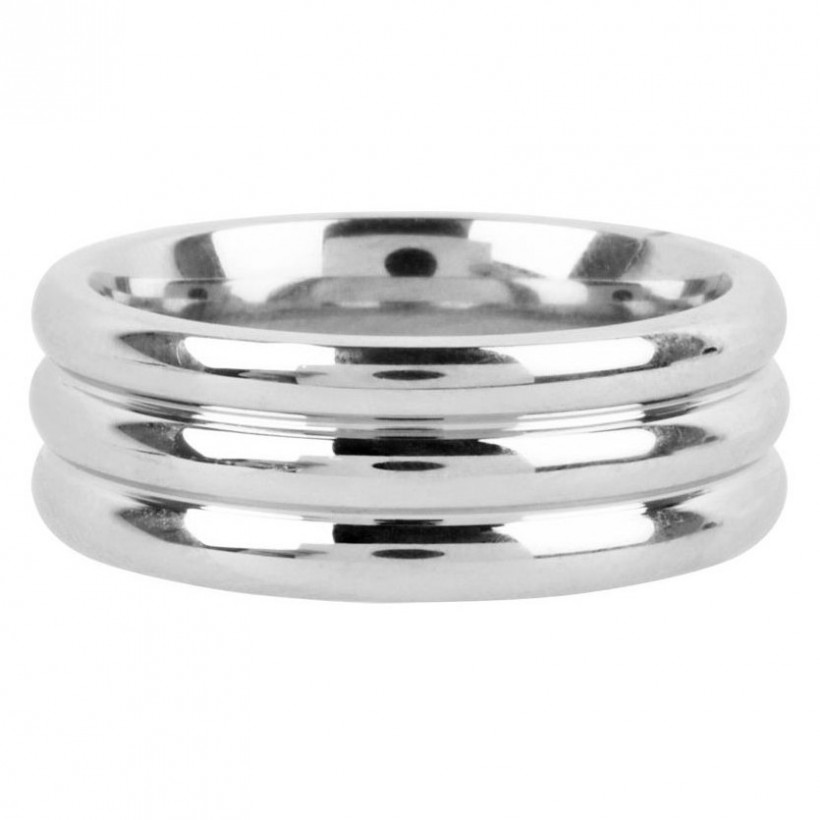 Inox Ring With Three Polished Plain Grooves