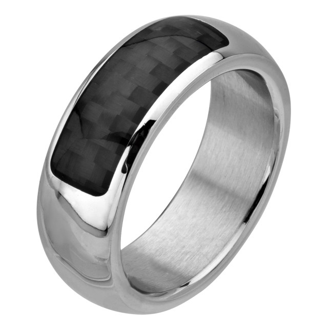 Inox Men's Stainless Steel With Black Carbon Fiber
