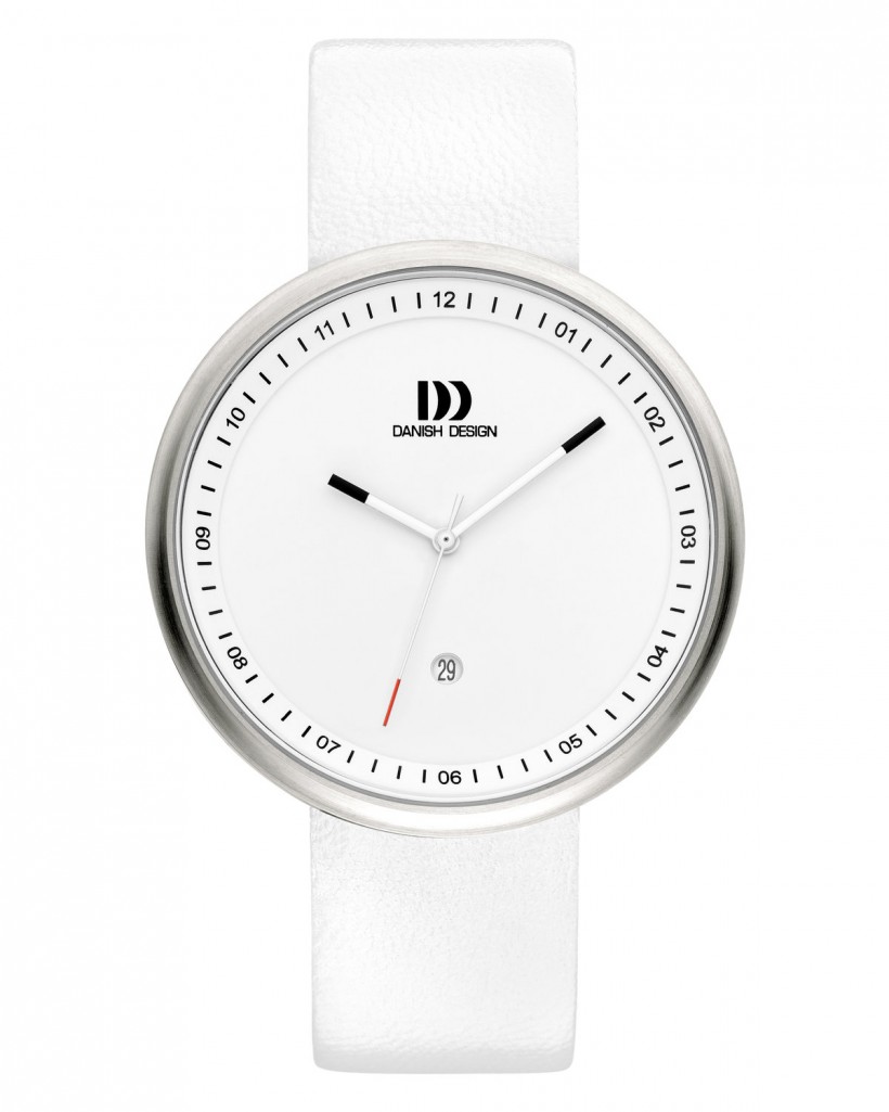 Danish Design White Leather Band Stainless Steel Men's Watch