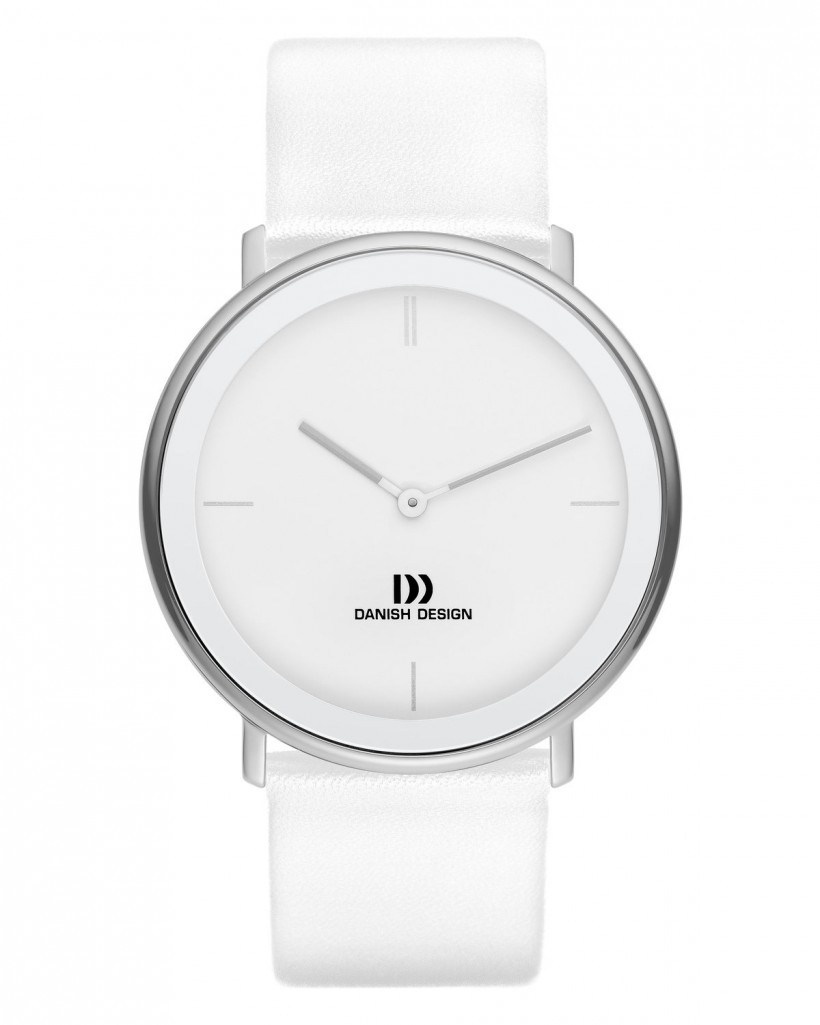 Danish Design White Leather Band Stainless Steel Men's Watch