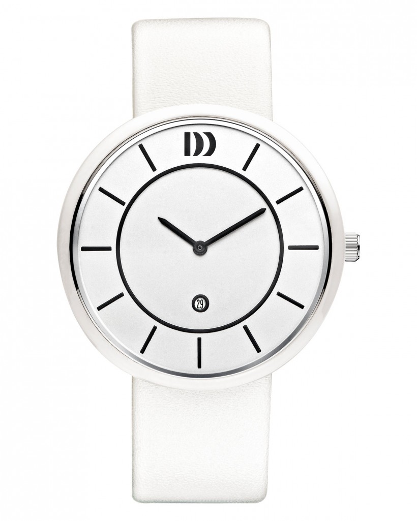 Danish Design White Leather Band Ceramic Men's Watch