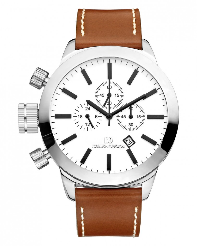 Danish Design Brown Leather Band Chronograph Men's Watch