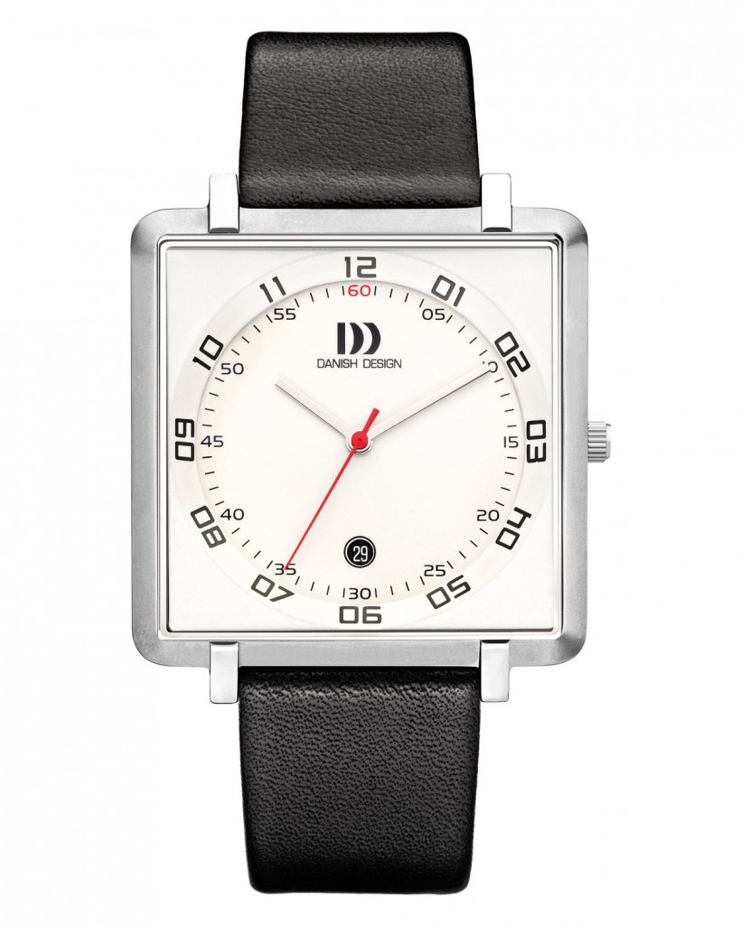 Danish Design Black Leather Band Titanium Men's Watch