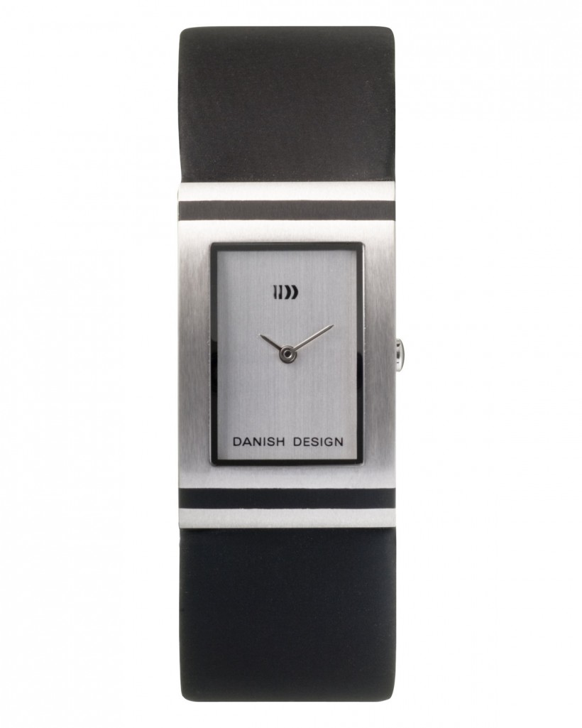Danish Design Black Leather Band Stainless Steel Men's Watch