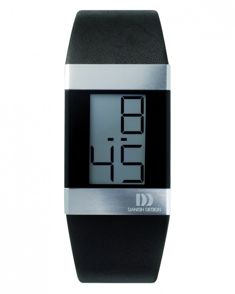 Danish Design Black Leather Band Stainless Steel Men's Watch