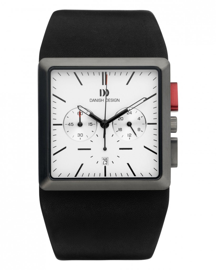 Danish Design Leather Band Stainless Steel Chronograph Men's Watch