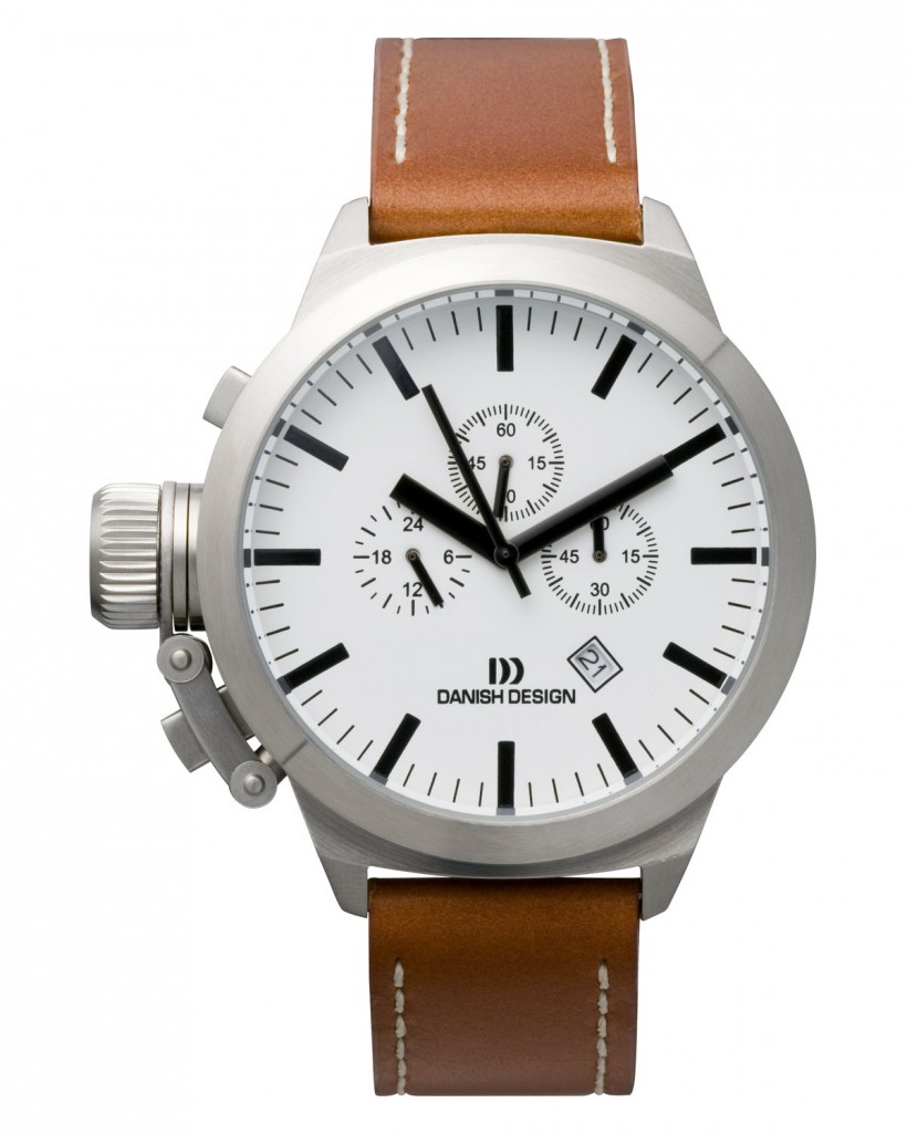 Danish Design Brown Leather Band Steel Chronograph Men's Watch