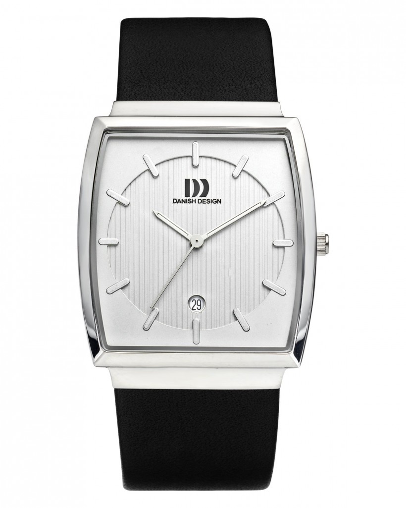 Danish Design Black Leather Band Stainless Steel Men's Watch