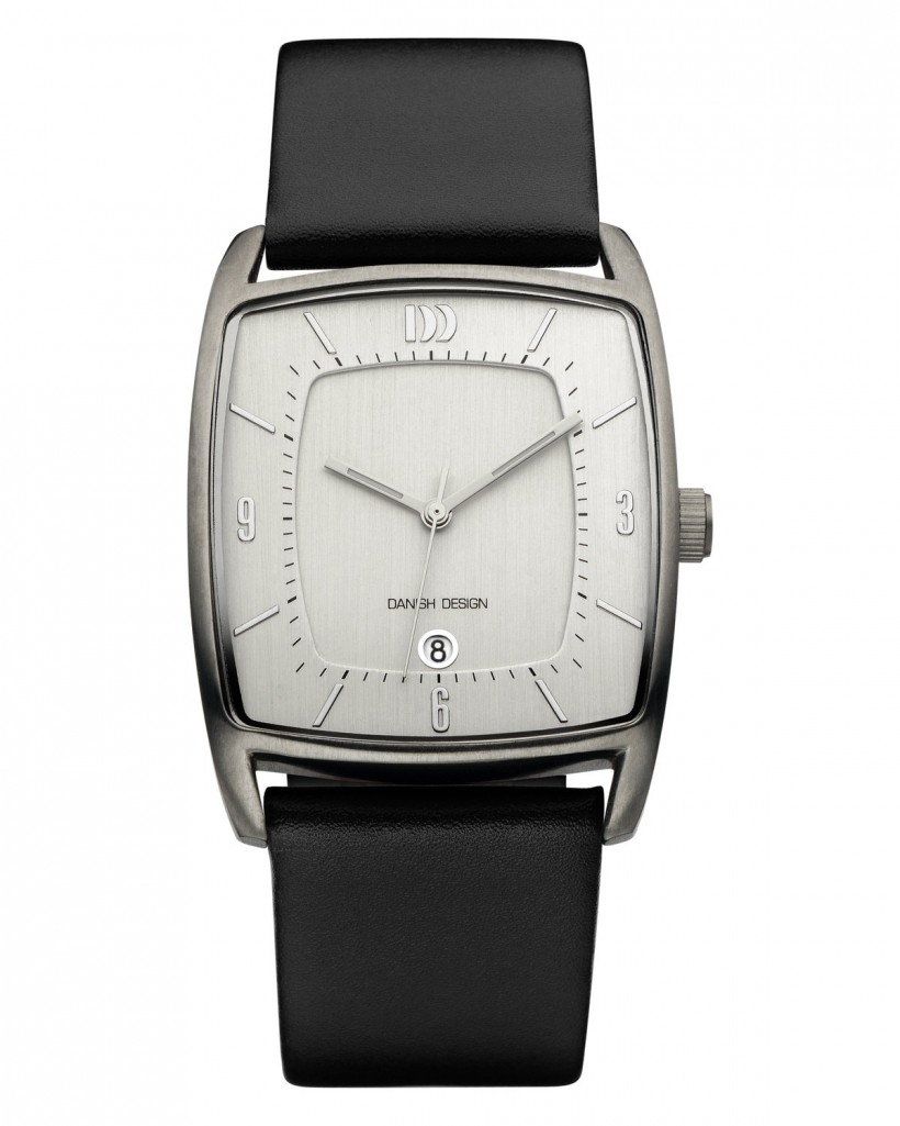 Danish Design Black Leather Band Titanium Men's Watch