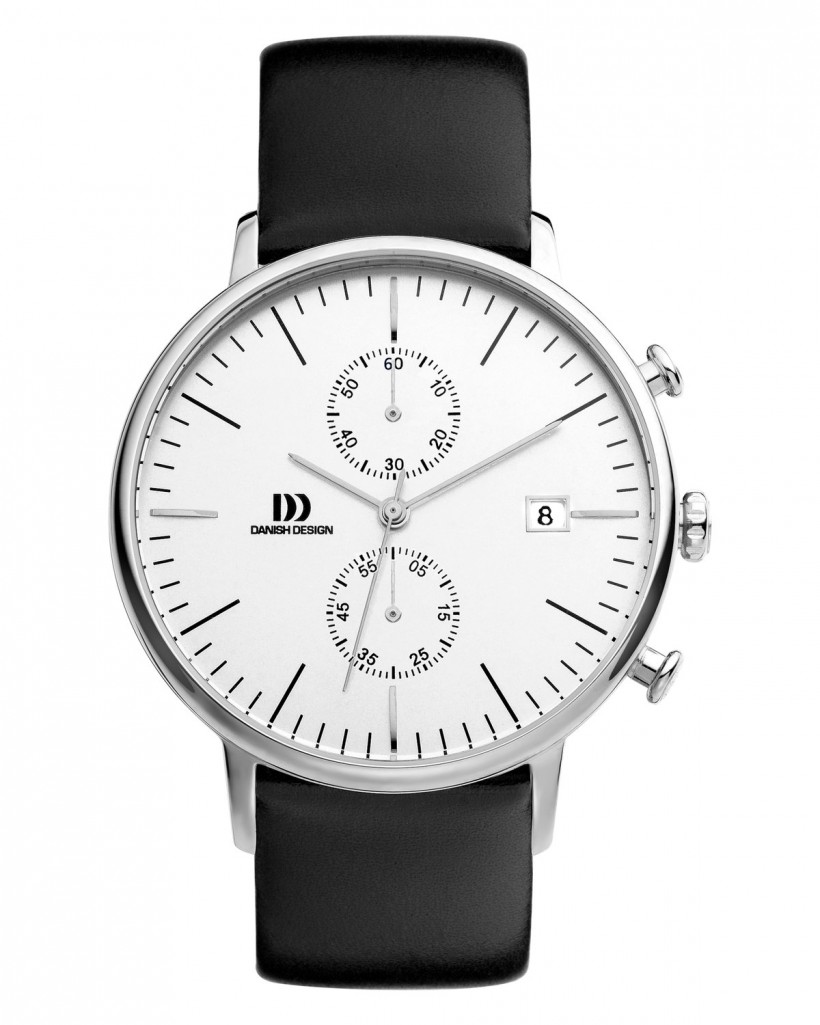 Danish Design Leather Band Stainless Steel Chronograph Men's Watch