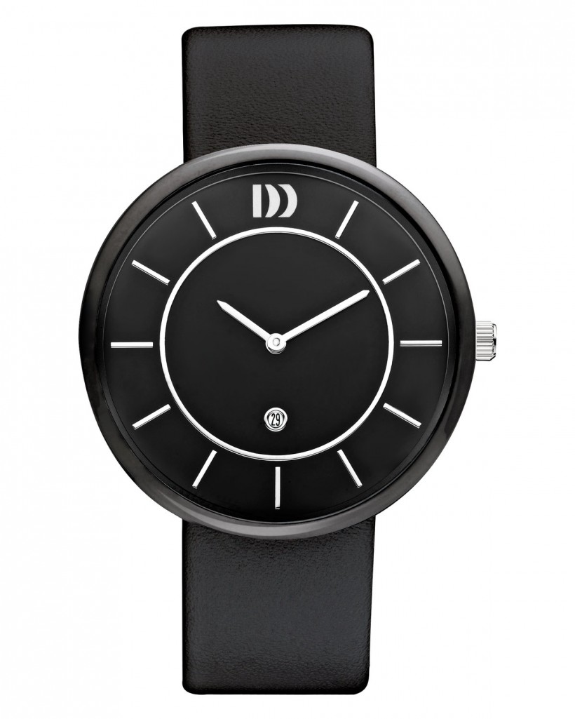 Danish Design Black Leather Band Ceramic Men's Watch