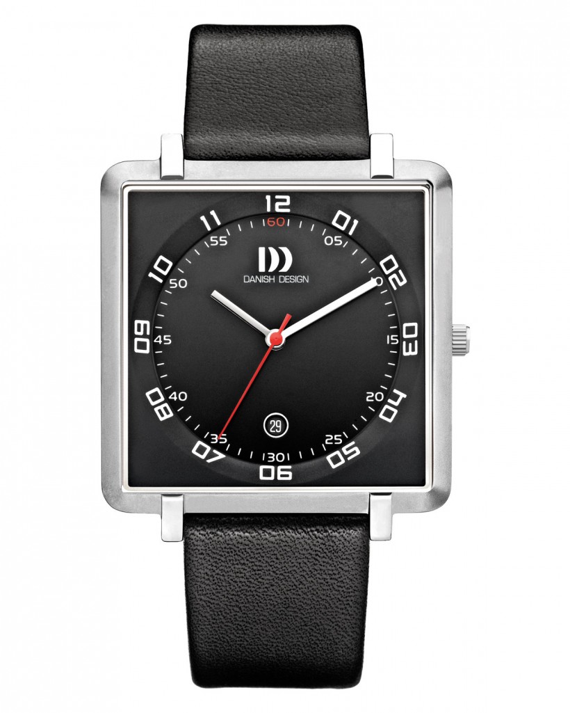 Danish Design Black Leather Band Titanium Men's Watch