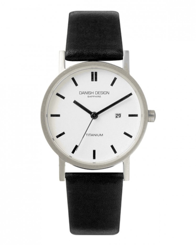 Danish Design Leather Band Titanium Men's Watch