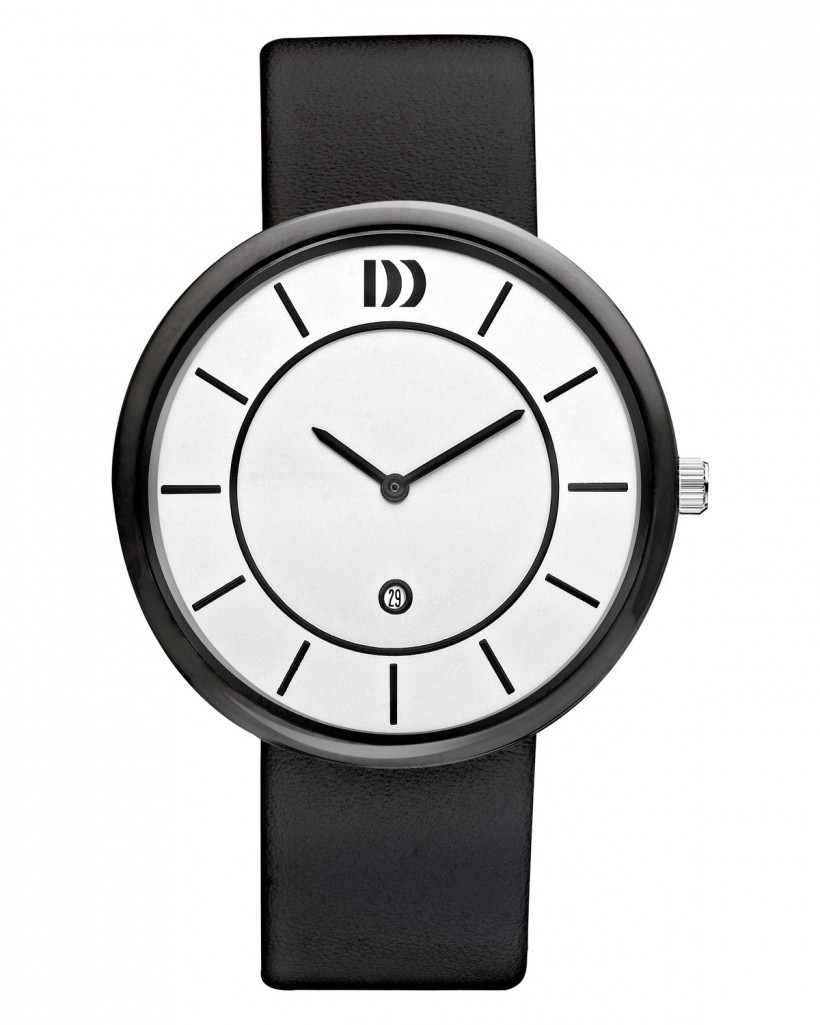 Danish Design Black Leather Band Ceramic Men's Watch